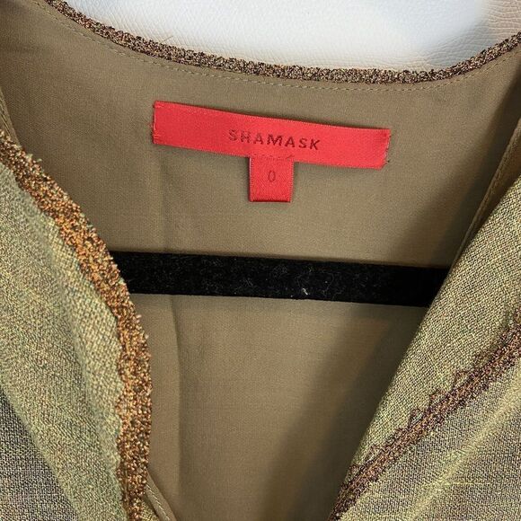Shamask Shift Dress Women’s Size 0 100% Linen Silk Lining Textured W/ Pockets - Picture 4 of 6